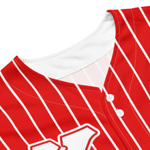 Load image into Gallery viewer, Close-up front view of white Pin Stripes on white kappa alpha psi Fraternity Jersey