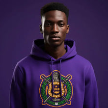 Load image into Gallery viewer, Omega Psi Phi Chenille Shield Hoodie | House of Greeks Omega Psi Phi