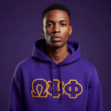 Load image into Gallery viewer, Omega Psi Phi Chenille Letter Hoodie | House of Greeks Omega Psi Phi