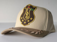 Load image into Gallery viewer, Iota Phi Theta Oversize Patch Snapback Hat – Bay Leaf Brim