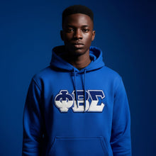 Load image into Gallery viewer, Phi Beta Sigma Chenille Split Letter Hoodie | House of Greeks
