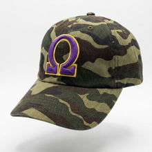 Load image into Gallery viewer, Omega Psi Phi - 3D Puff Letter | Camo Dad Hat Omega

